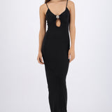 Vestido maxi herraje con cut out