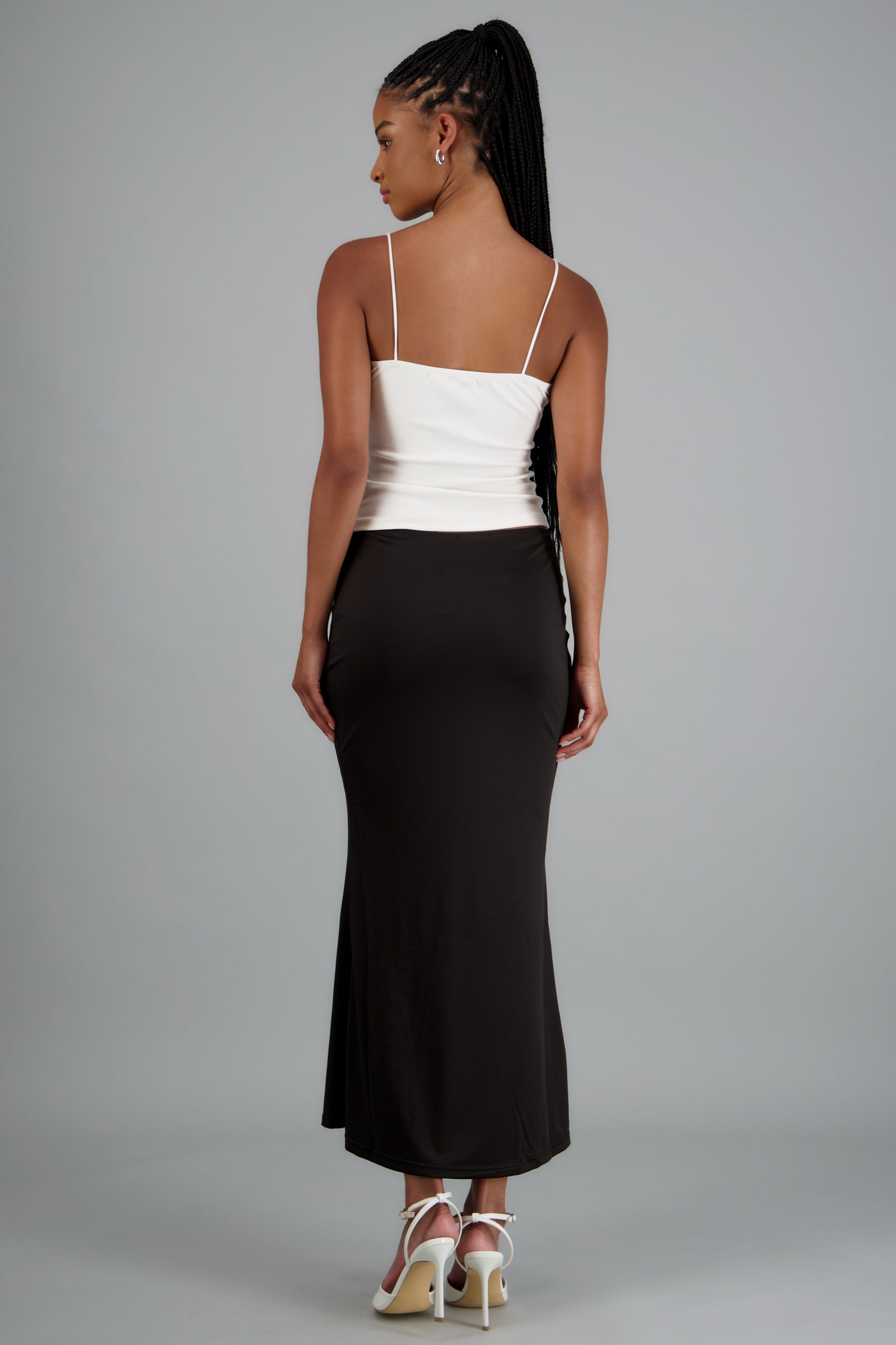 Falda maxi liso NEGRO