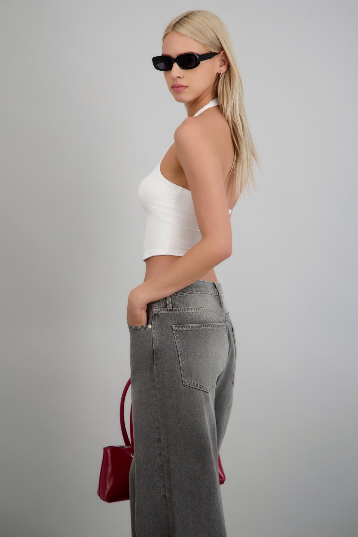 Top halter liso BLANCO