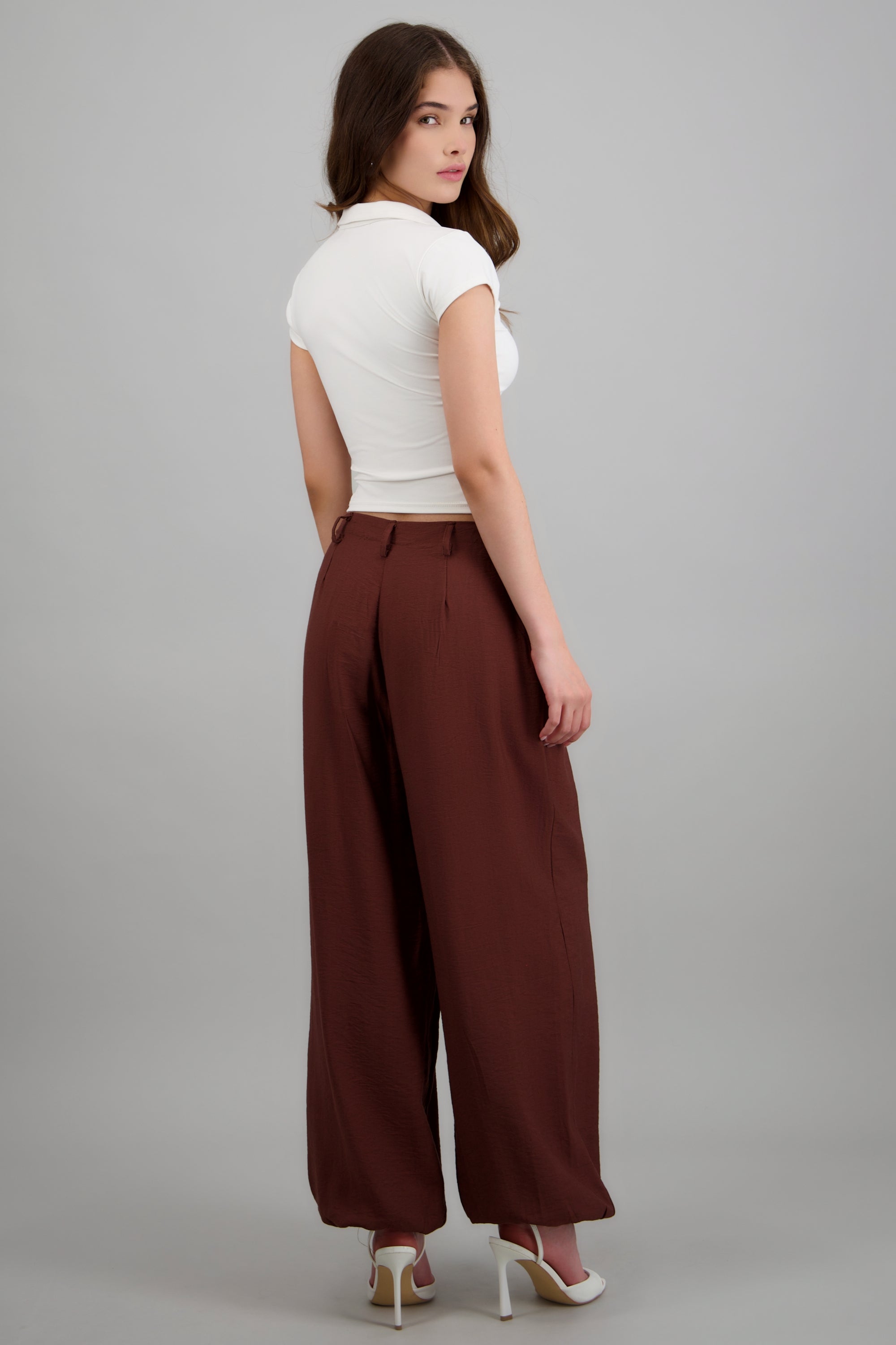 Pantalon jogger liso CHOCOLATE