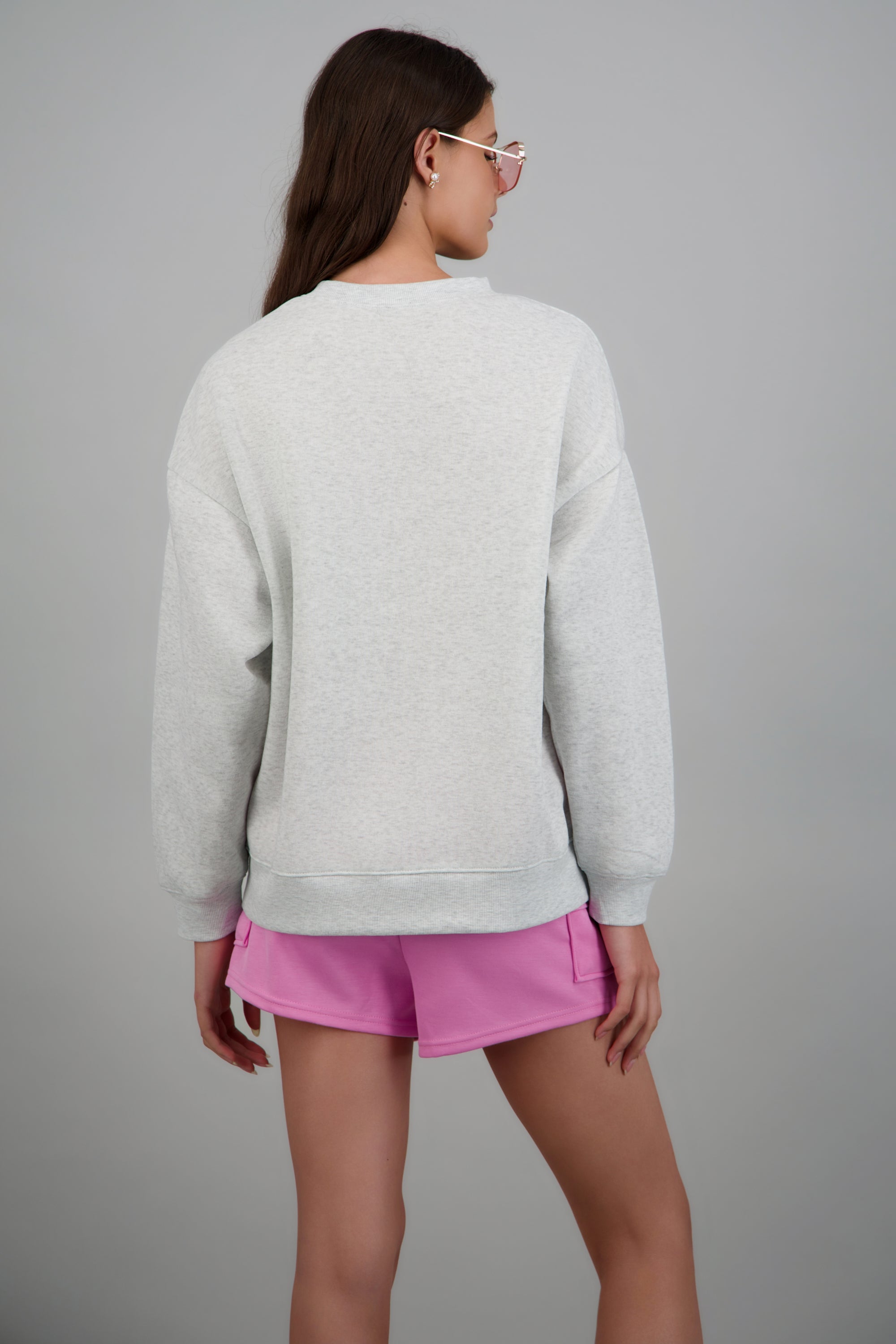 Sudadera oversize lisa GRIS CLARO