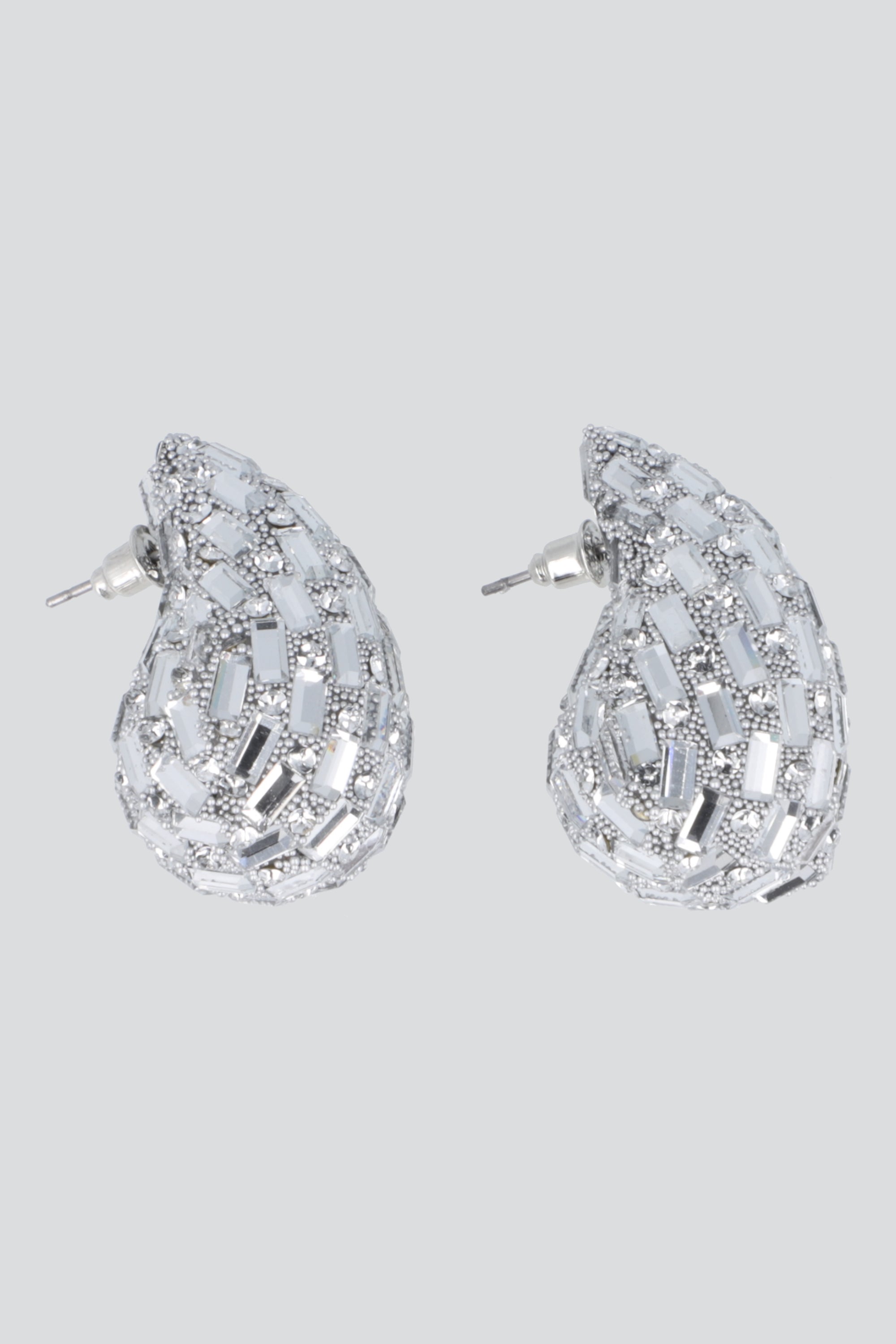 ARETES GOTA BOLA DISCO PLATA