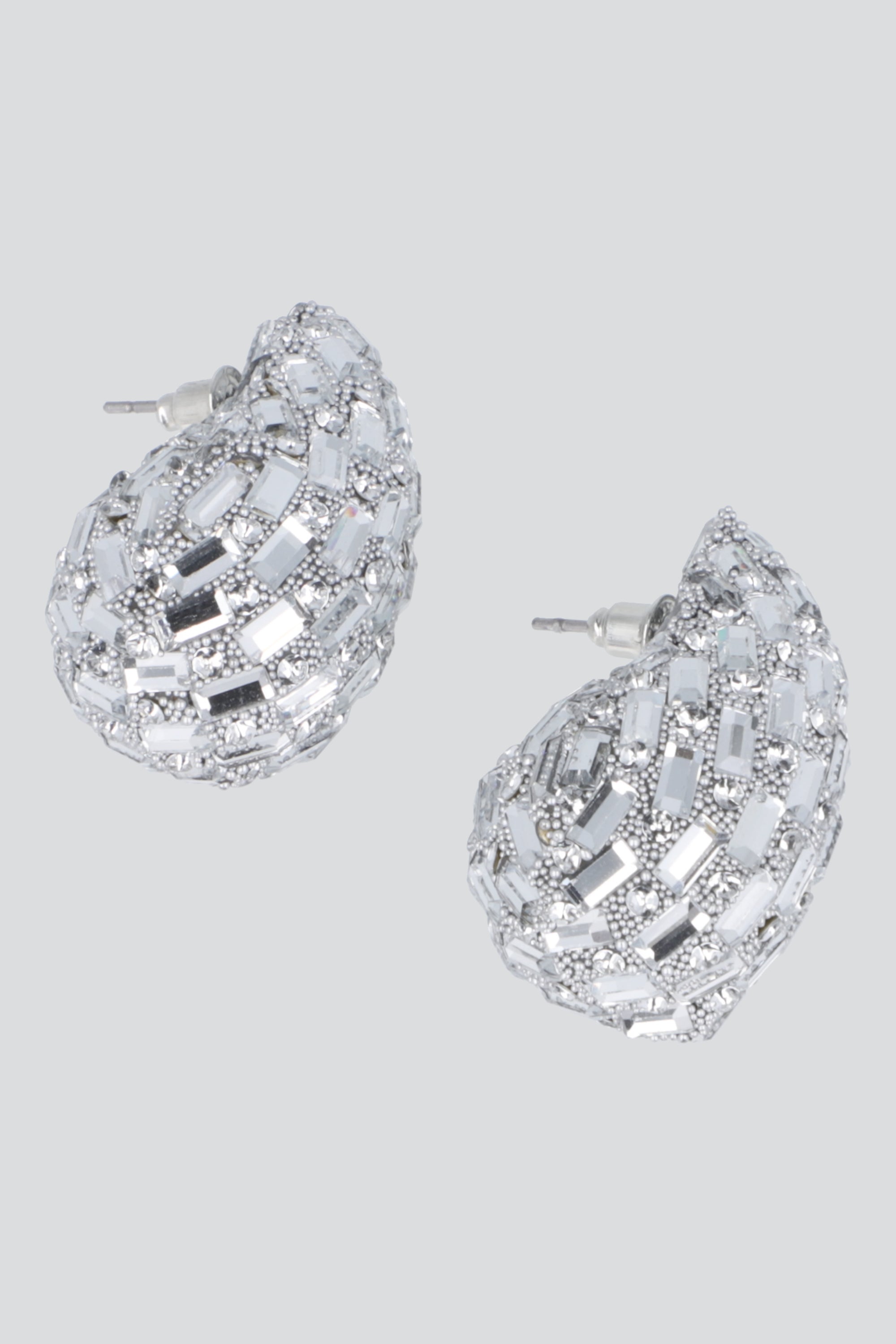 ARETES GOTA BOLA DISCO PLATA