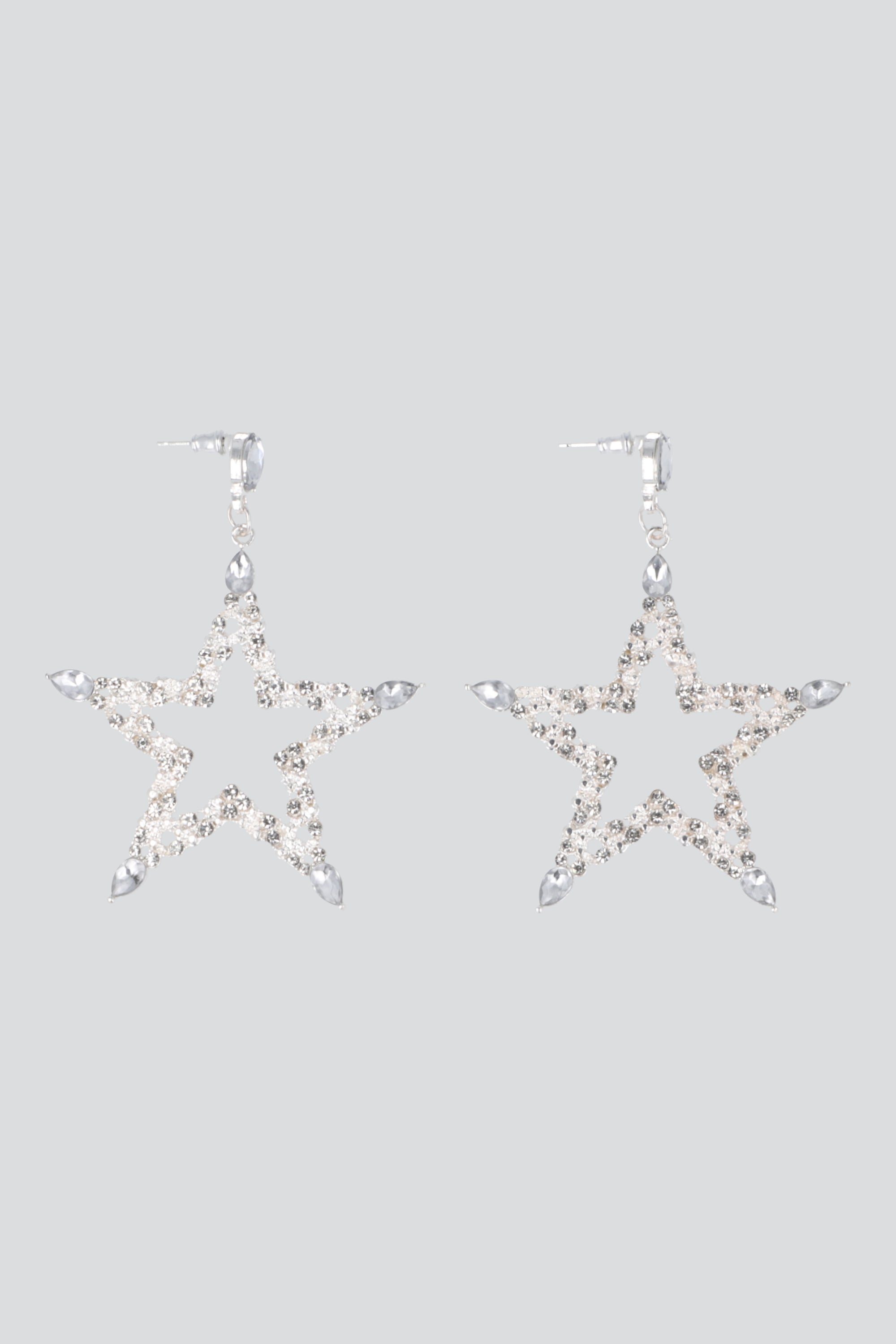 ARETES MAXI ESTRELLA BRILLOS PLATA