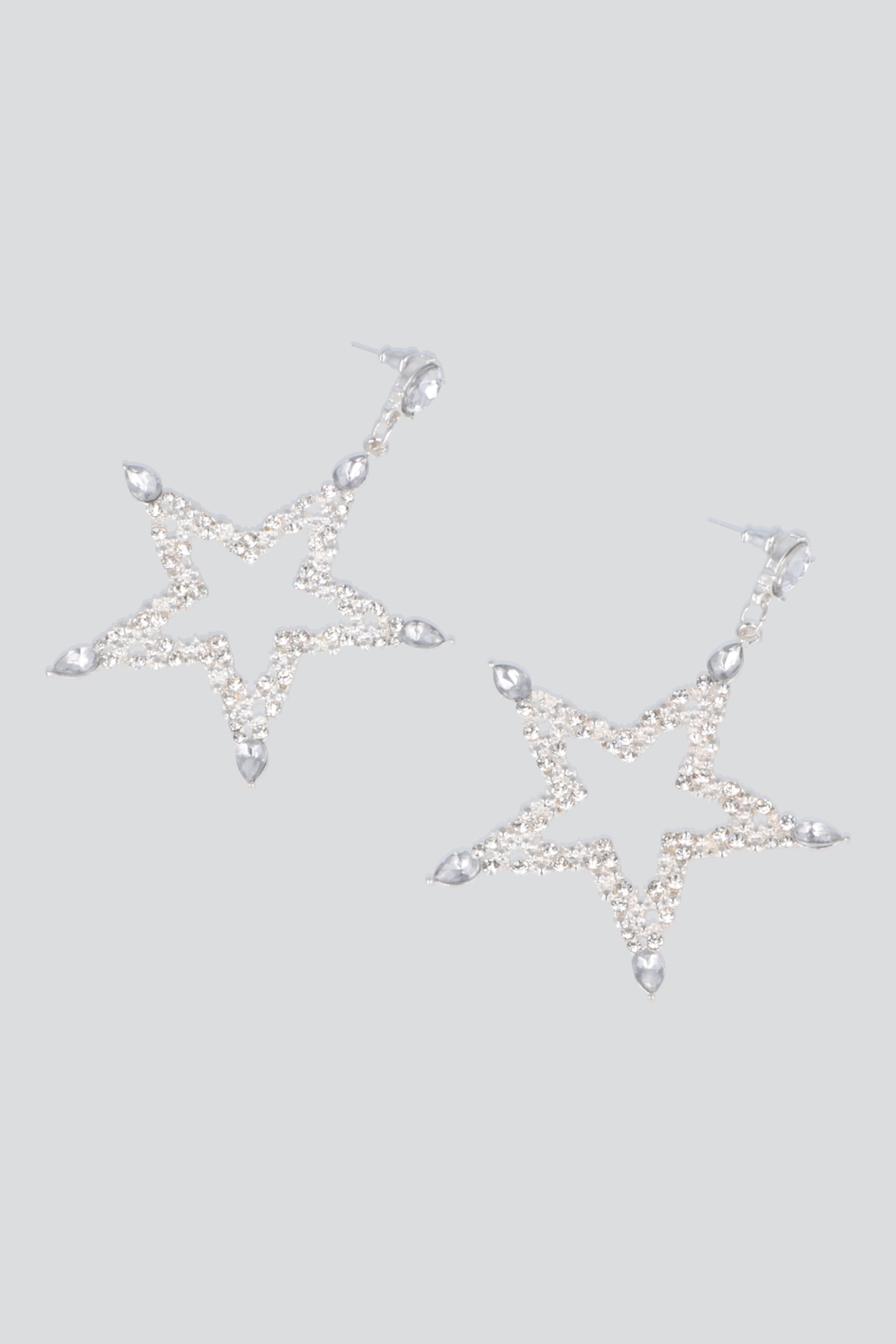 ARETES MAXI ESTRELLA BRILLOS PLATA