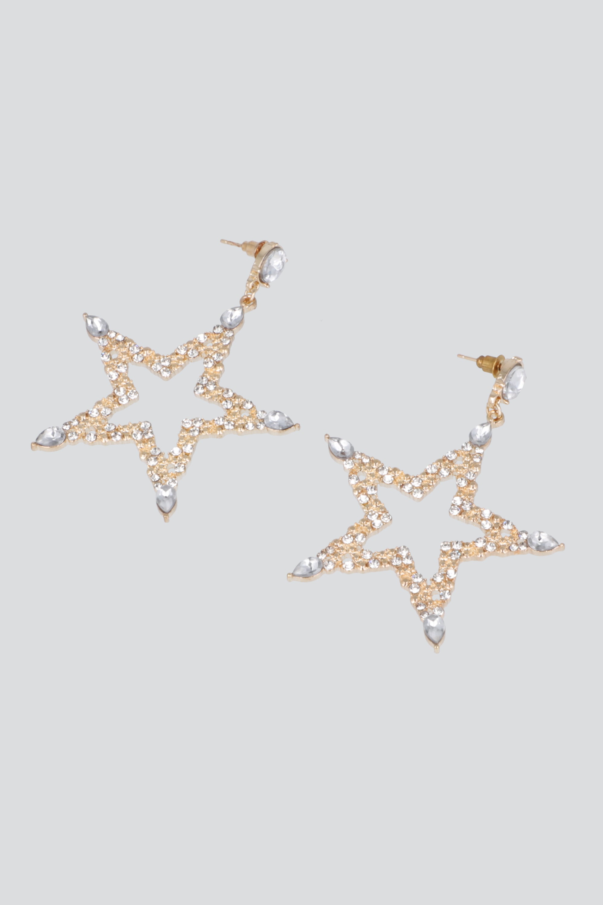 ARETES MAXI ESTRELLA BRILLOS ORO