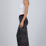 Jeans straight flores brillos