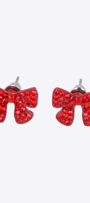 Aretes mini moño navidad