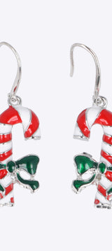 Arracadas bastón navideño metal