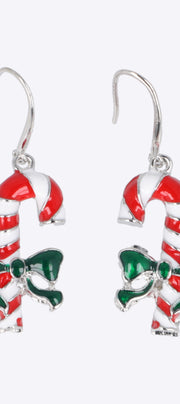 Arracadas bastón navideño metal