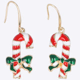 Arracadas bastón navideño metal