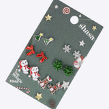 6 pares aretes animalitos navidad