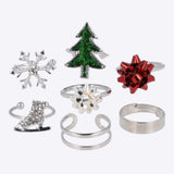 7 piezas anillos navideños