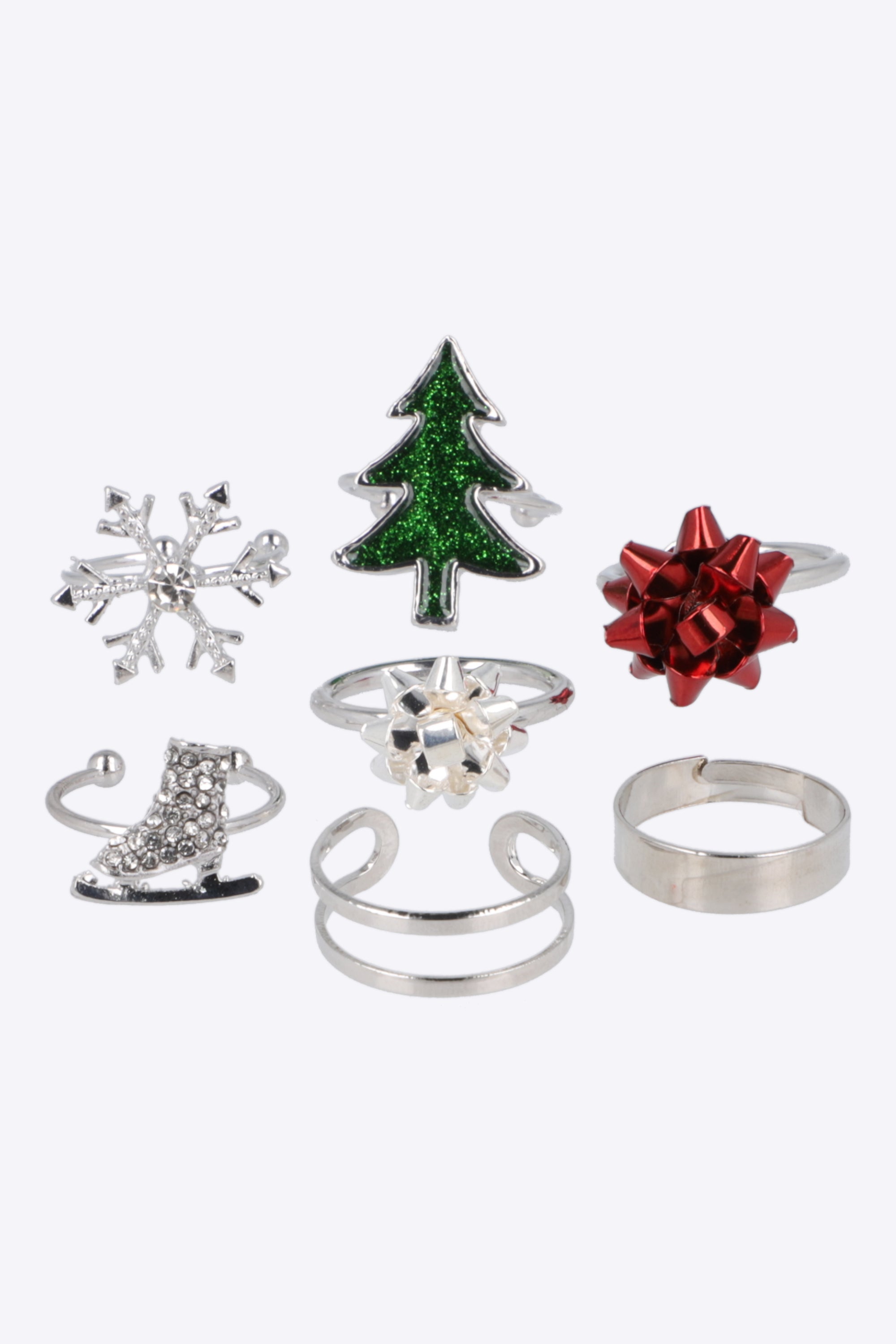 7 piezas anillos navideños