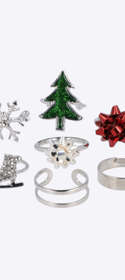 7 piezas anillos navideños