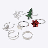 7 piezas anillos navideños
