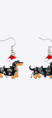 Aretes salchicha luces navidad