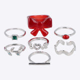 7 piezas anillos moño navideño