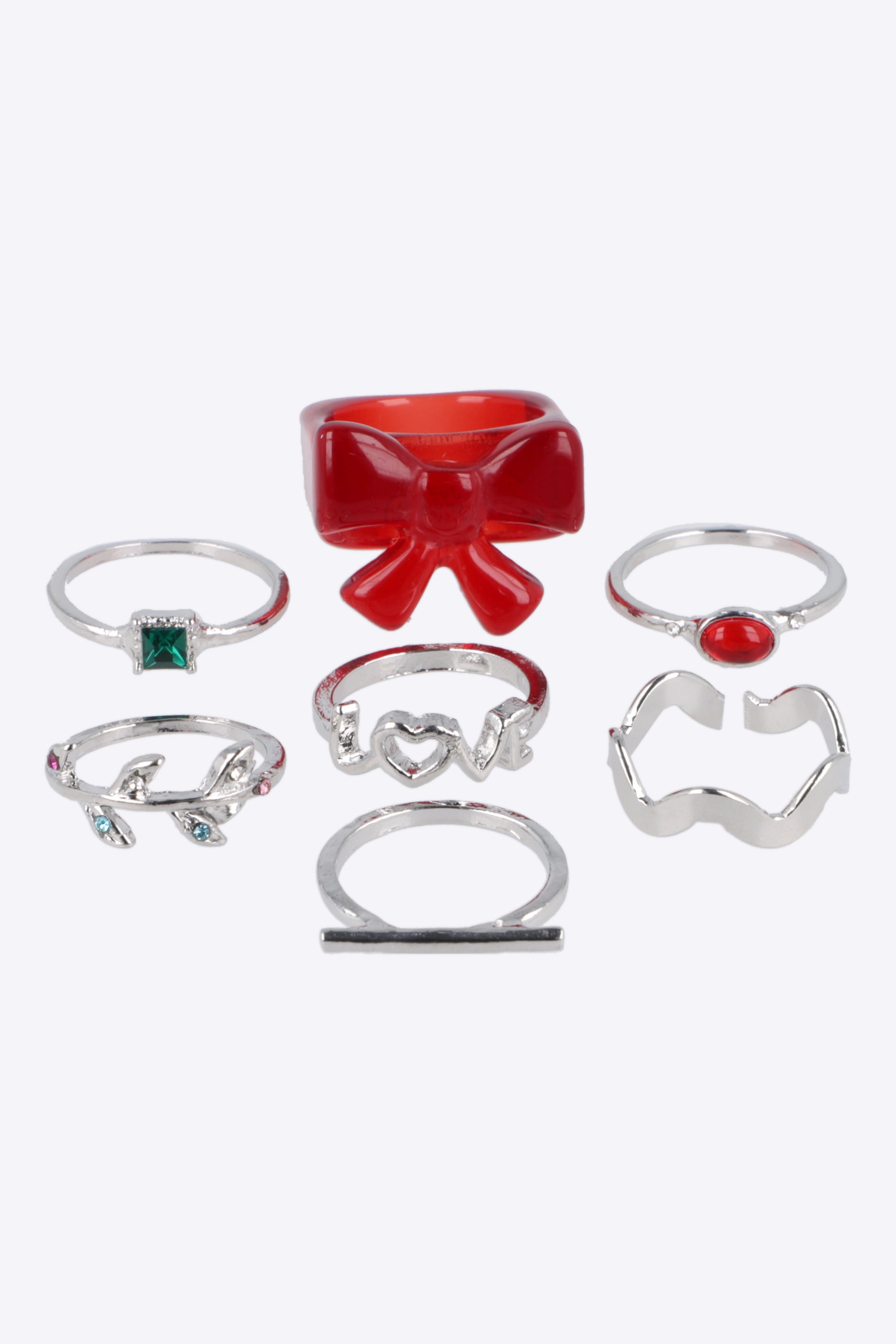 7 piezas anillos moño navideño