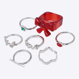 7 piezas anillos moño navideño