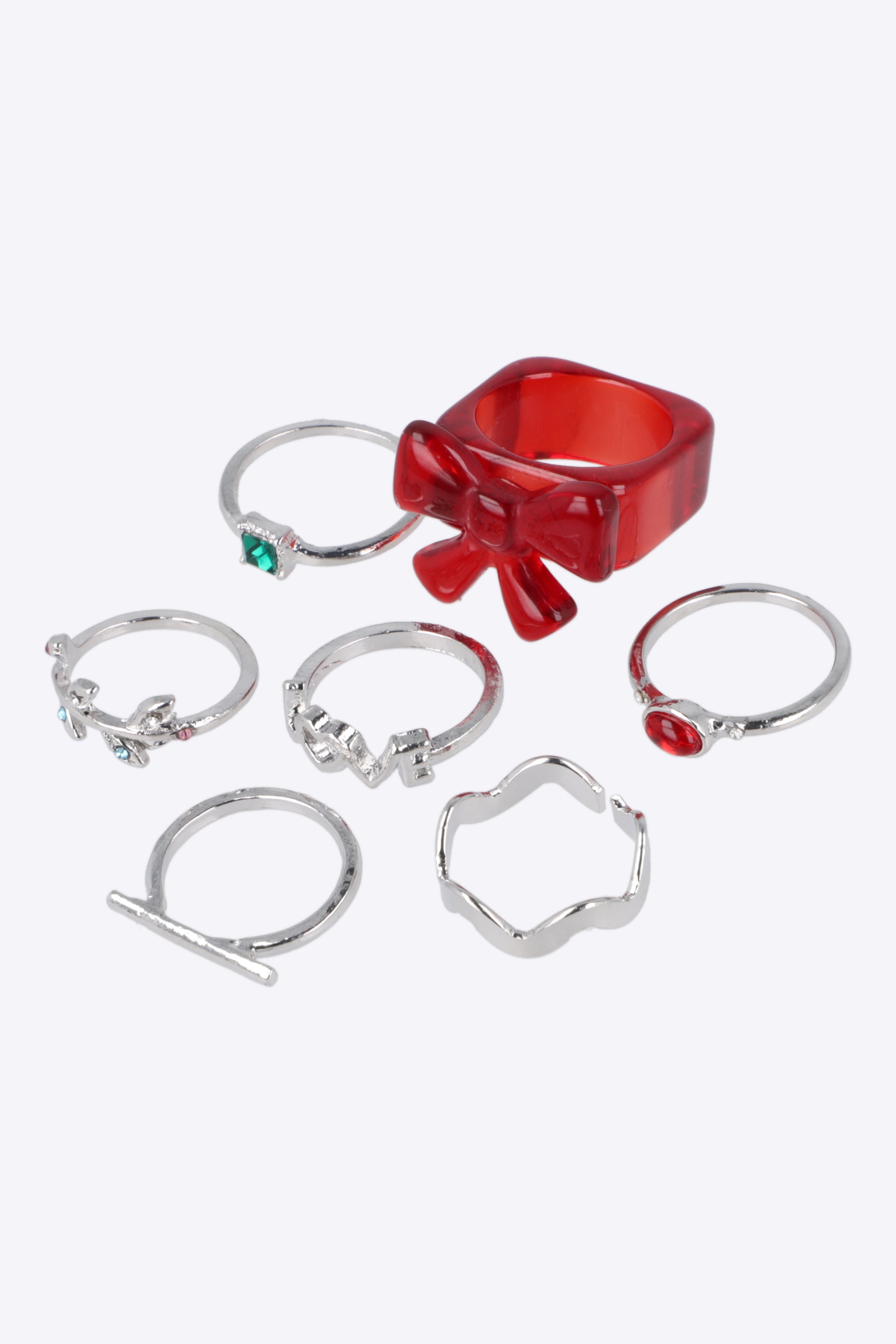 7 piezas anillos moño navideño