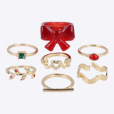 7 piezas anillos moño navideño
