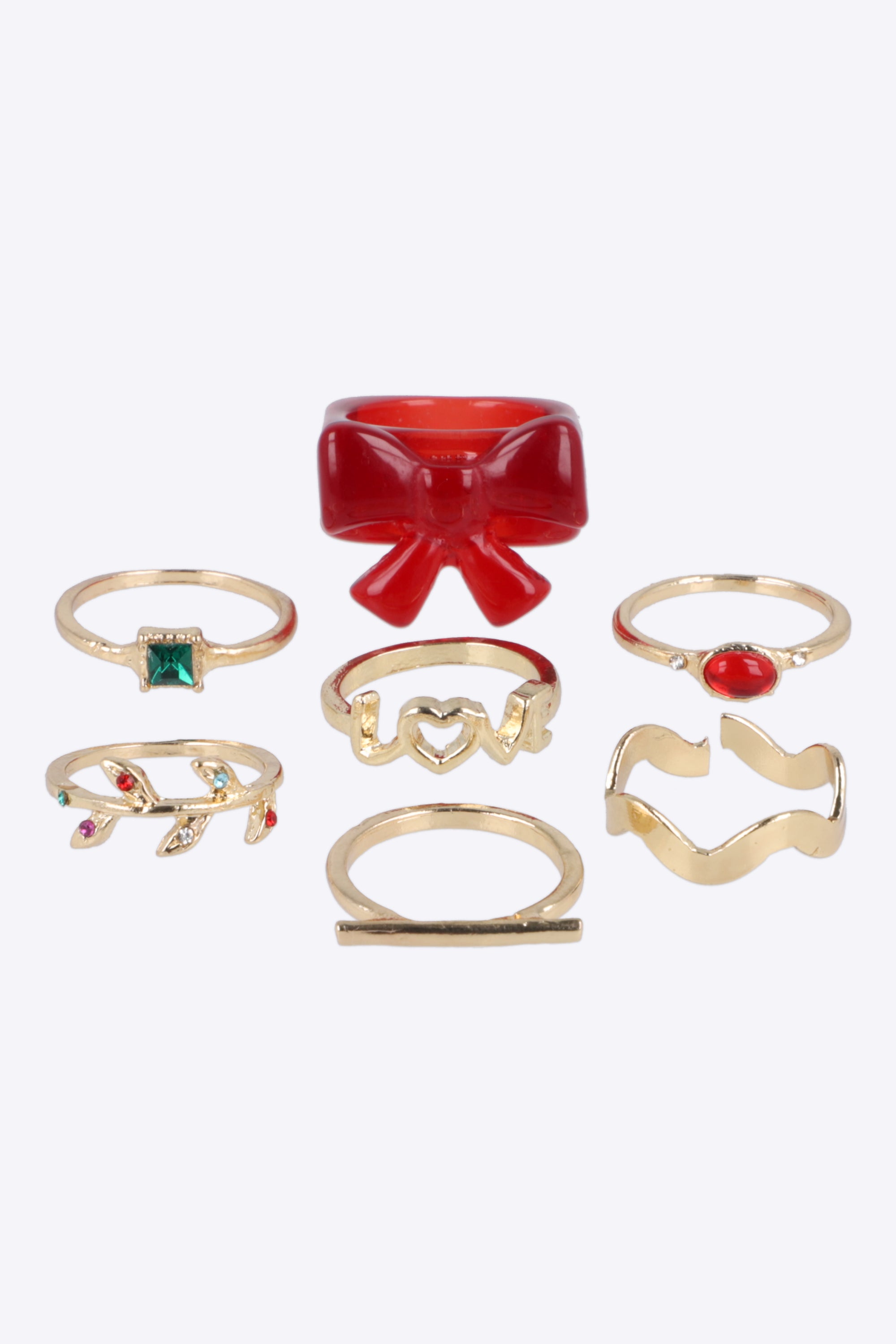 7 piezas anillos moño navideño