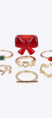 7 piezas anillos moño navideño