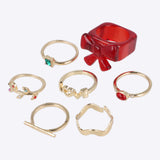 7 piezas anillos moño navideño