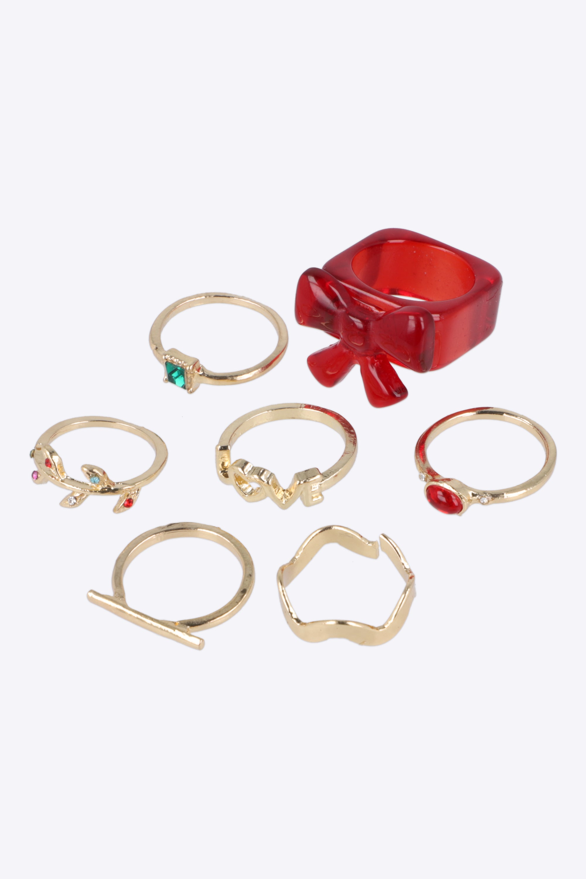 7 piezas anillos moño navideño