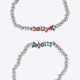 2 piezas pulseras holly jolly