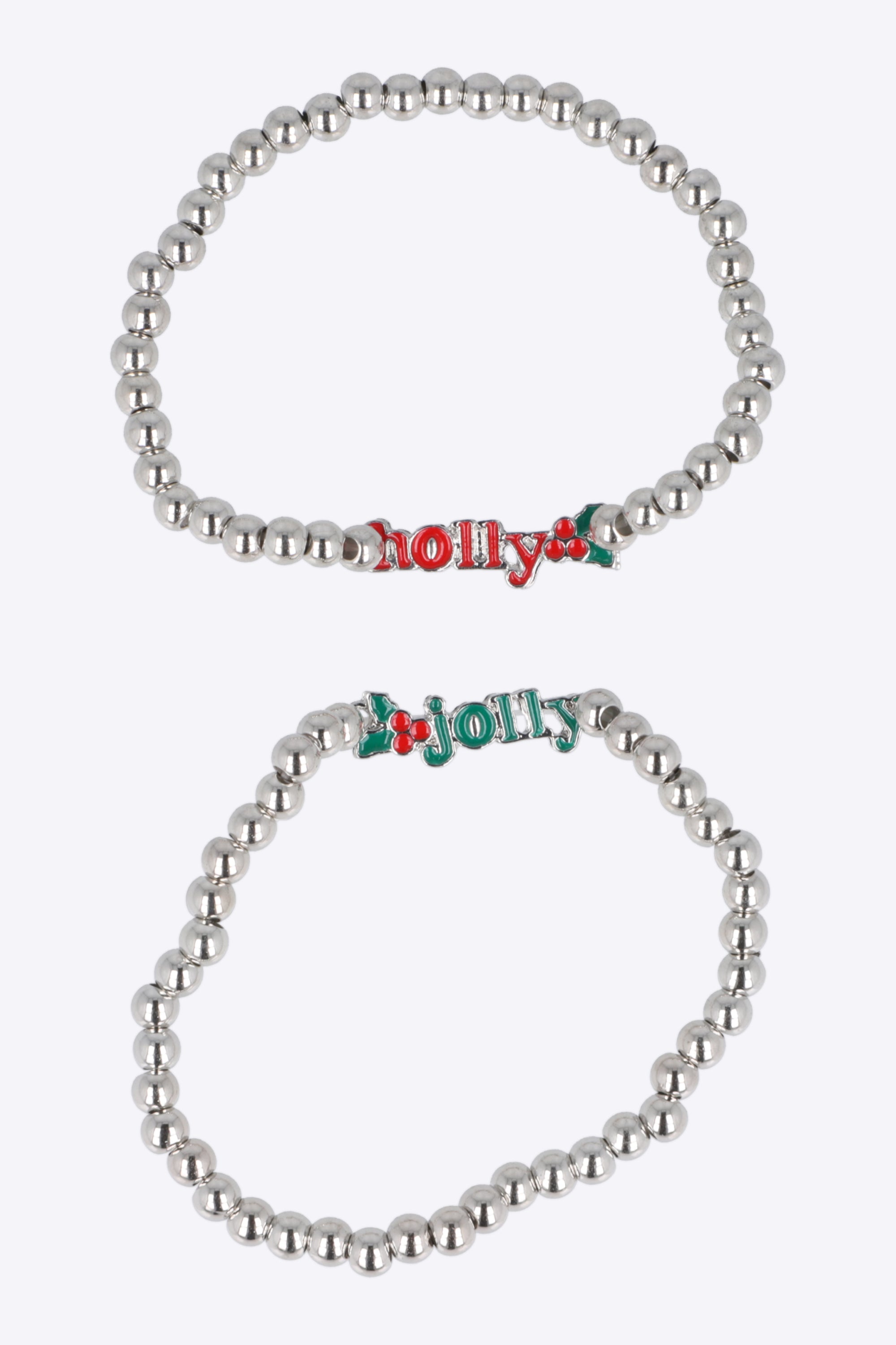 2 piezas pulseras holly jolly