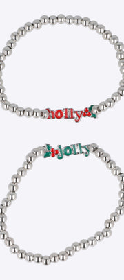 2 piezas pulseras holly jolly