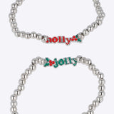 2 piezas pulseras holly jolly