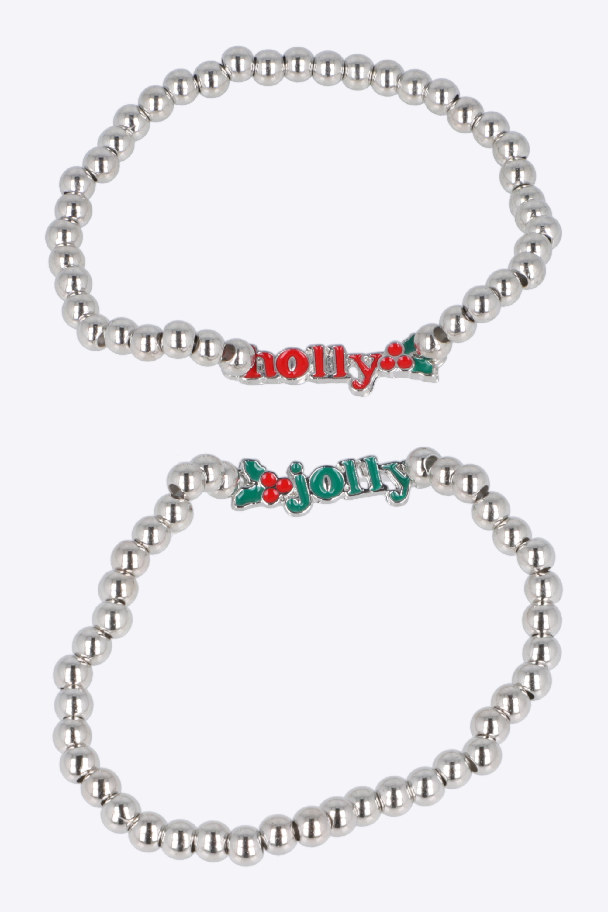 2 piezas pulseras holly jolly