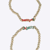 2 piezas pulseras holly jolly