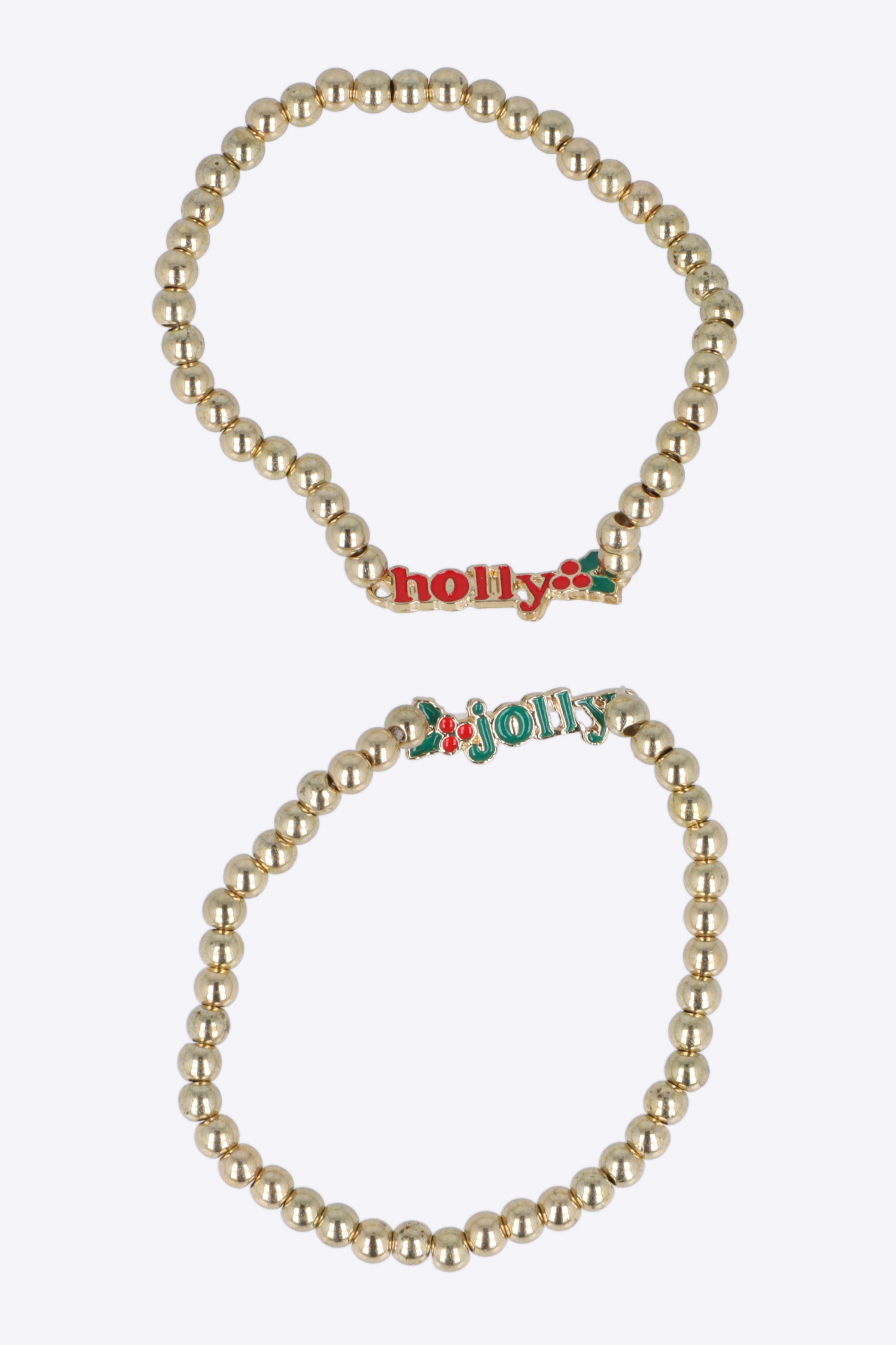 2 piezas pulseras holly jolly