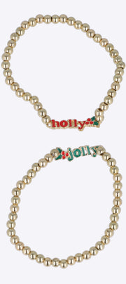 2 piezas pulseras holly jolly