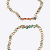 2 piezas pulseras holly jolly