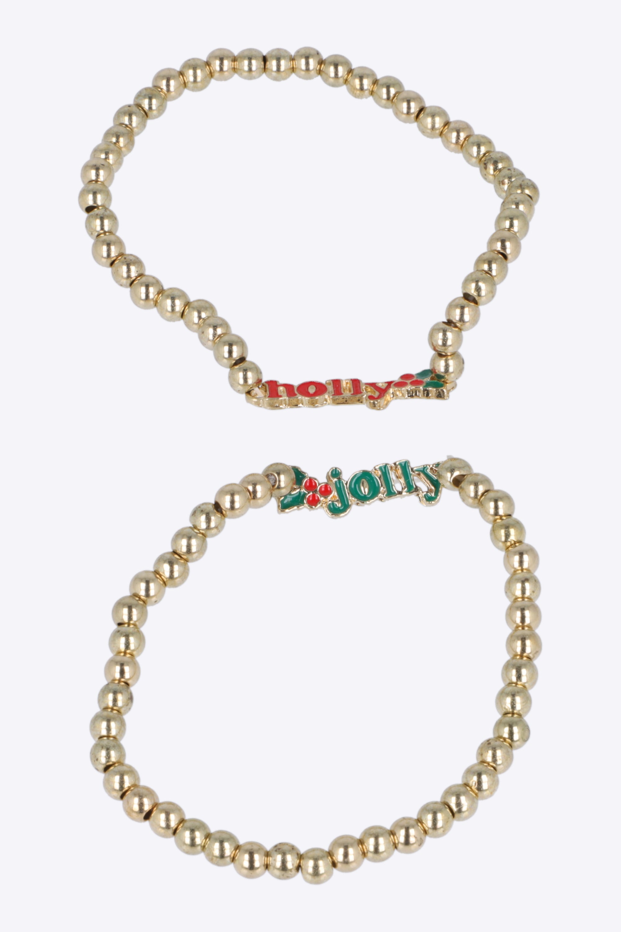 2 piezas pulseras holly jolly