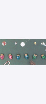 3 pares aretes foquito navidad