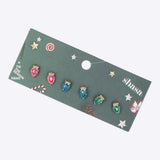 3 pares aretes foquito navidad