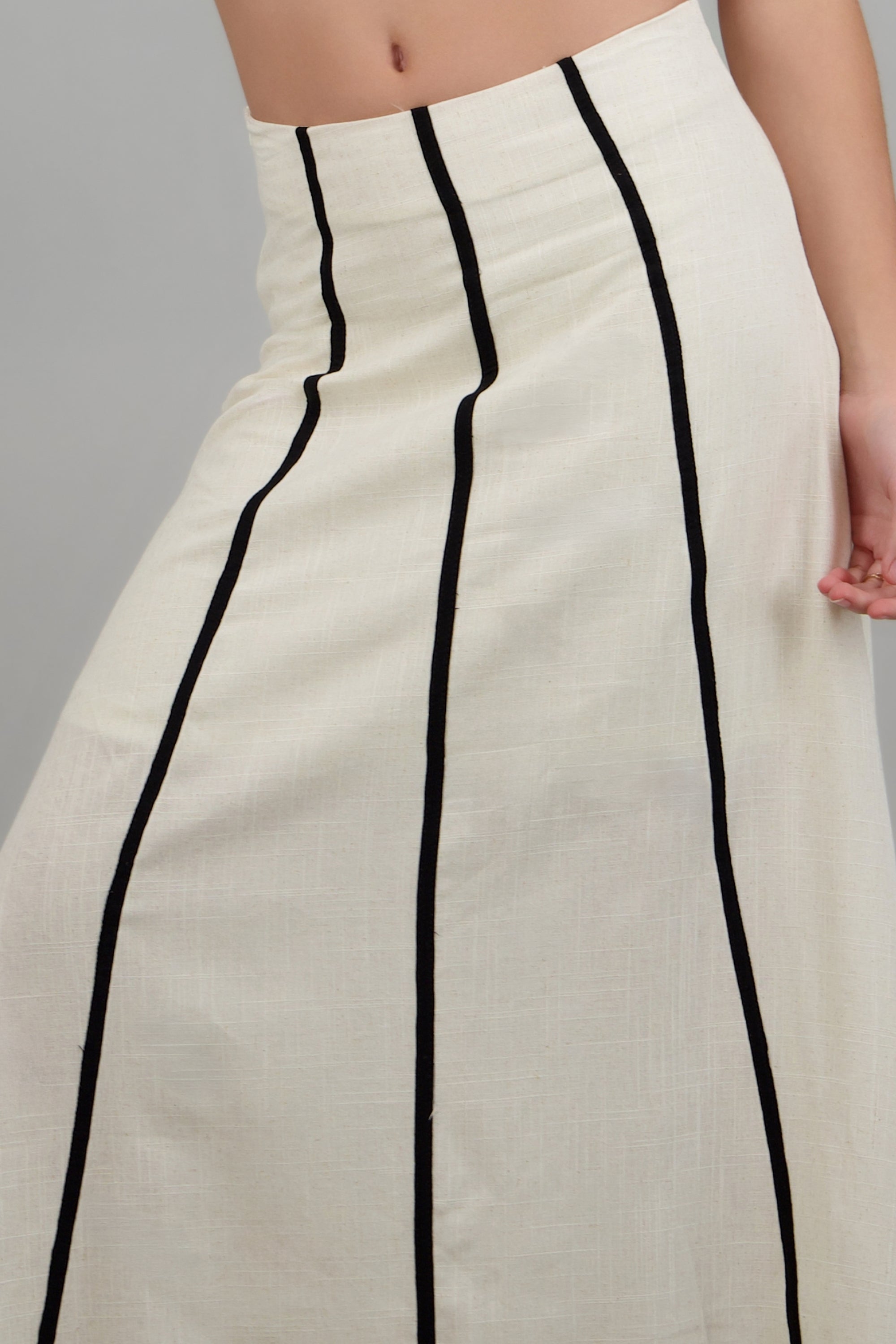 Falda maxi detalle contraste BEIGE