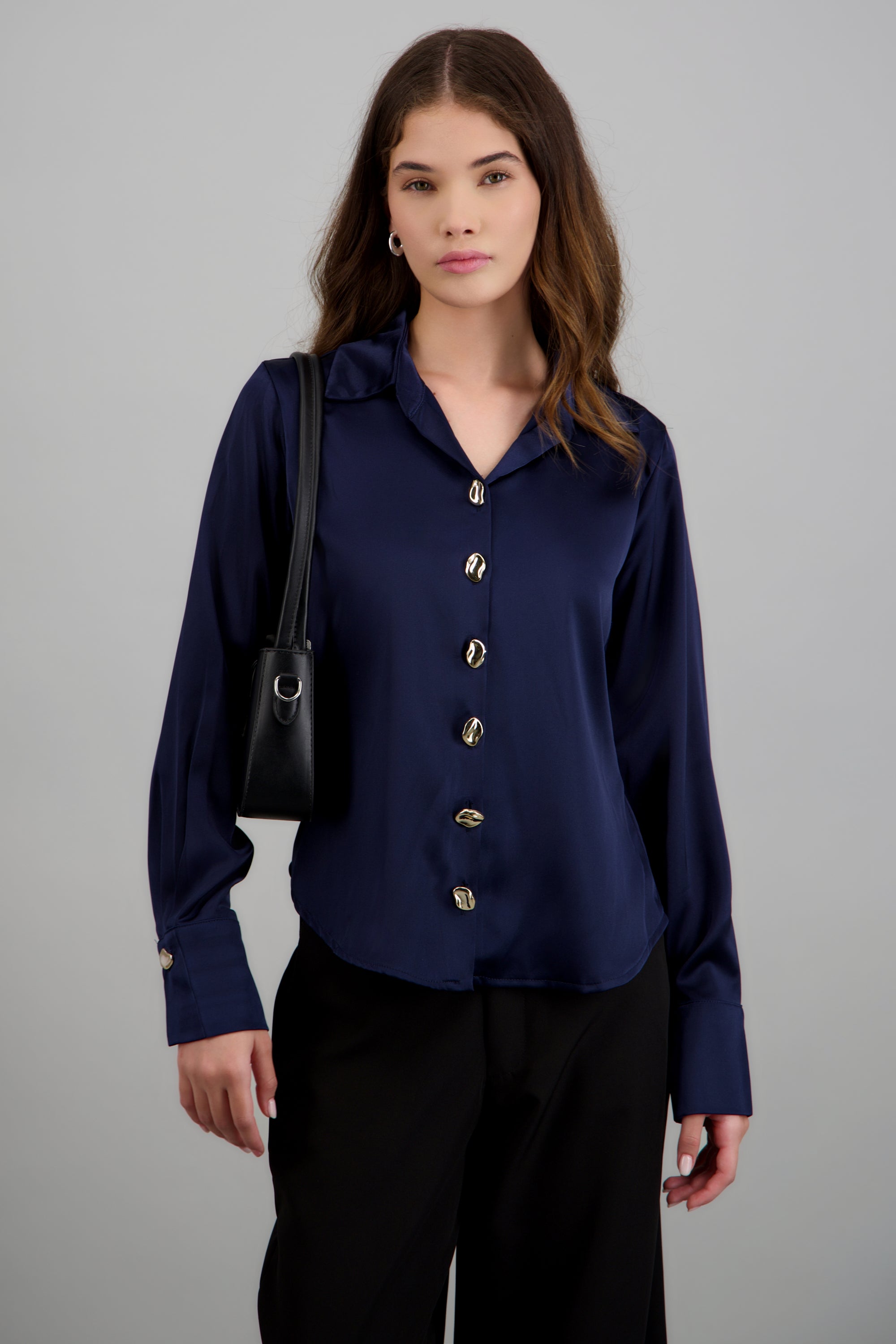 camisa satin oversize MARINO