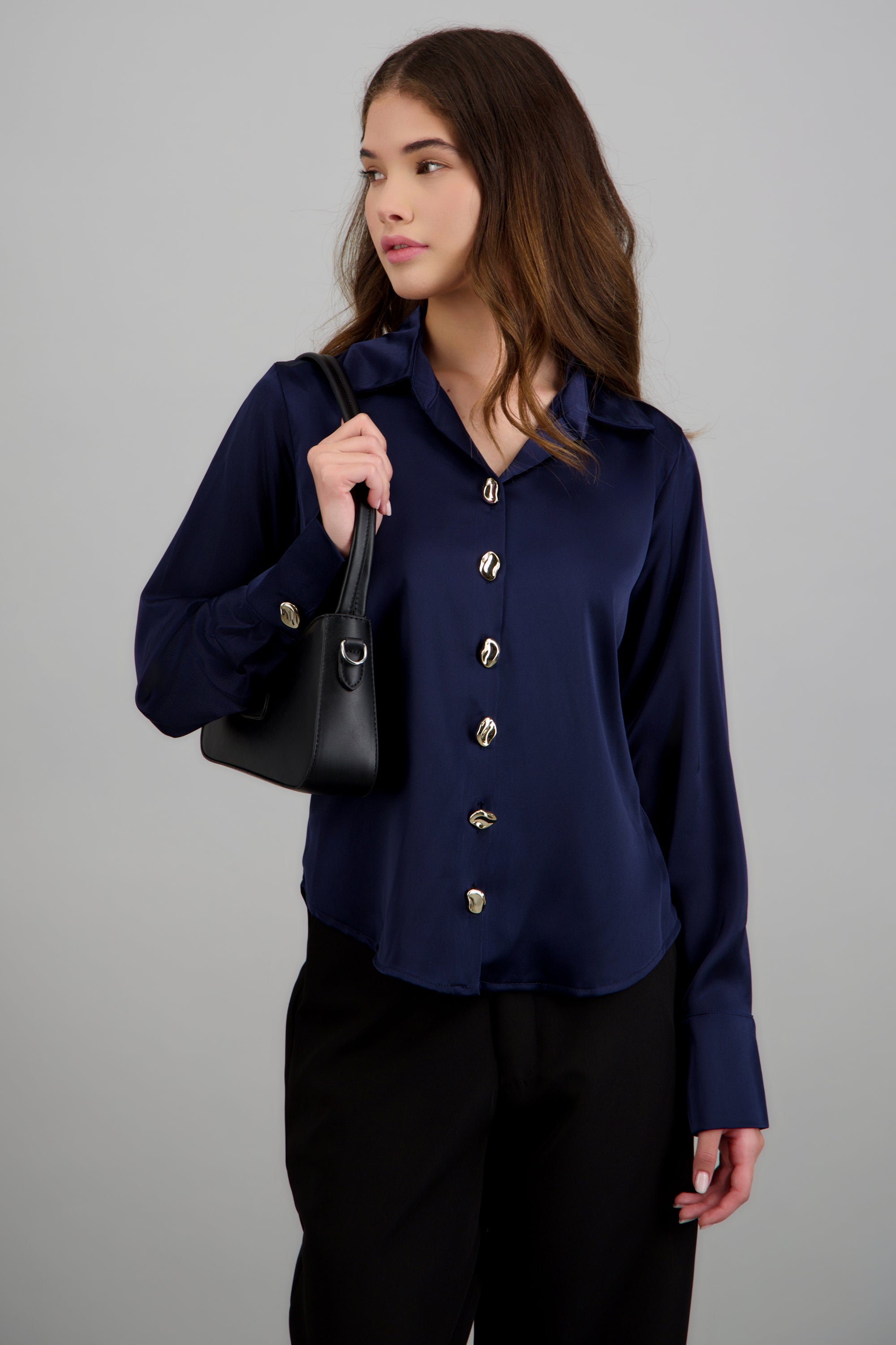 camisa satin oversize MARINO