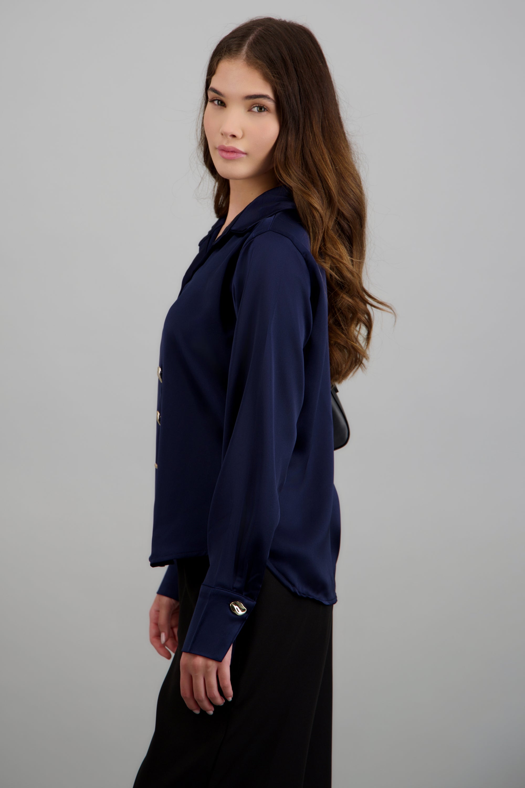 camisa satin oversize MARINO
