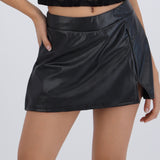 Falda short mini efecto piel