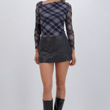 Falda short efecto piel deslavado