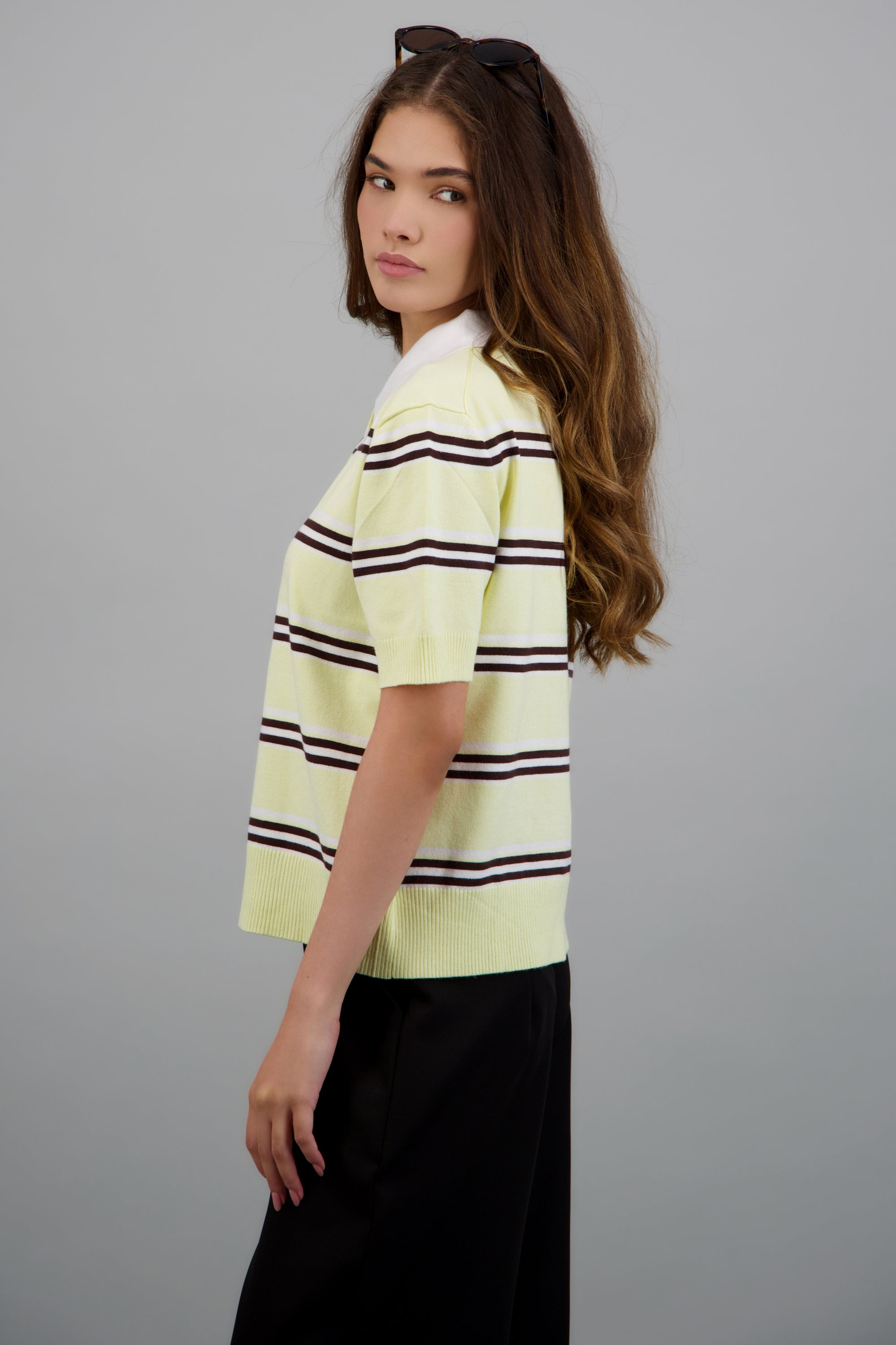 Tshirt polo doble raya AMARILLO COMBO