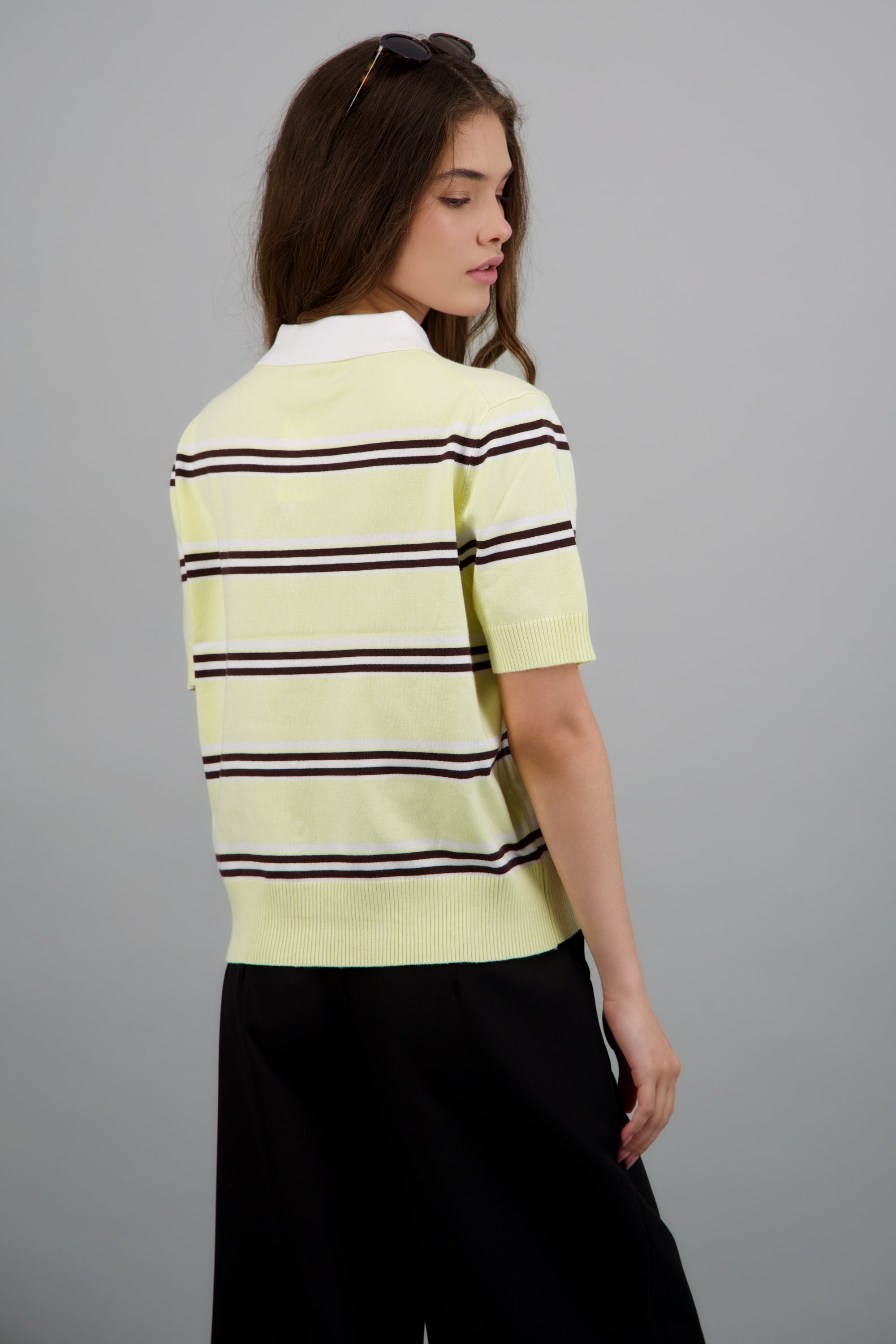 Tshirt polo doble raya AMARILLO COMBO